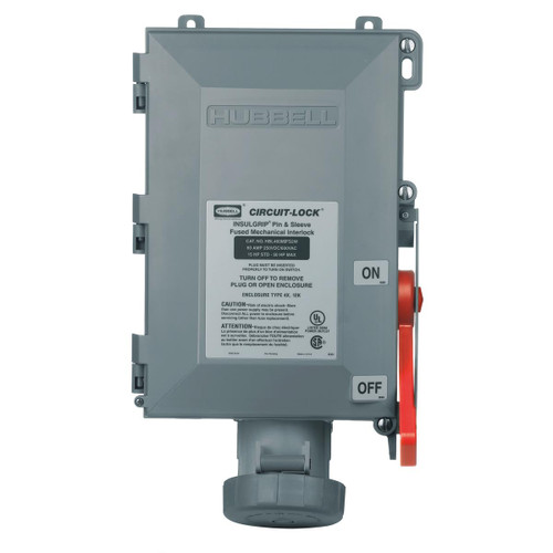 Hubbell 60A 600V 3 Pole 4 Wire Mech Interlock