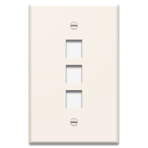 On-Q 3-Port Single Gang Wall Plate Light Almond