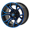  GTW 12" SPYDER Black/Blue Wheels with Choice of Street Tires (Set of 4) 