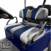 ProFormX SlipStream Front and Rear Seat Cover Set Navy Blue/Liquid Silver - Fits E-Z-Go TXT & RXV 