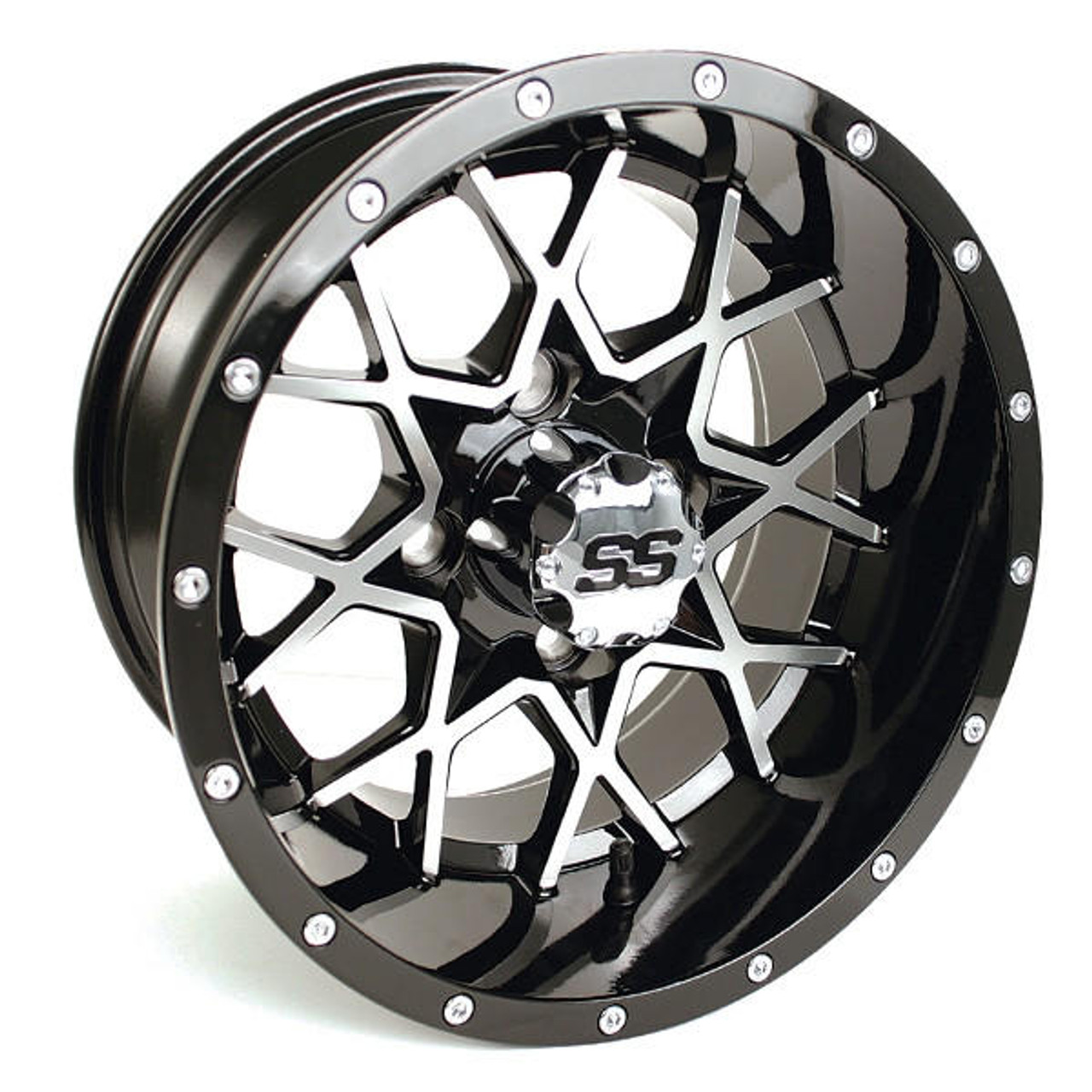  GTW 12" VORTEX Matte Black/Machined Wheels with Choice of Street Tires (Set of 4) 