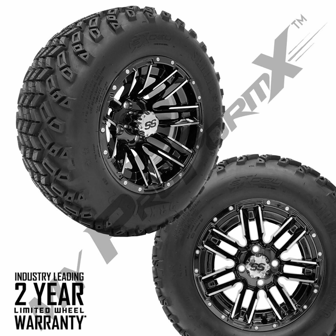 12" SLEDGE Mch/Blk Wheels on 23x10x12 Sahara Classic Pro AT Off-Road Tires - Watermark