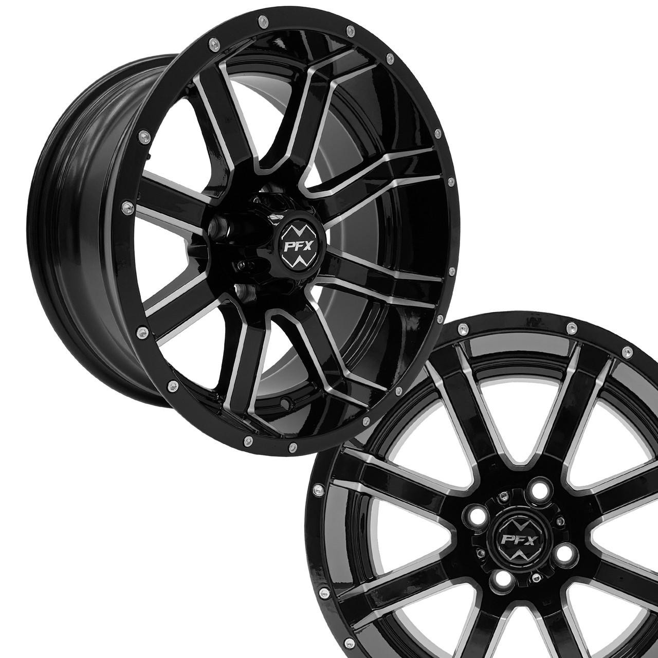 ProFormX 14" AMBUSH Gloss Black Wheels on 23x10x14 Sahara Classic Pro A/T Tires (Set of 4) 