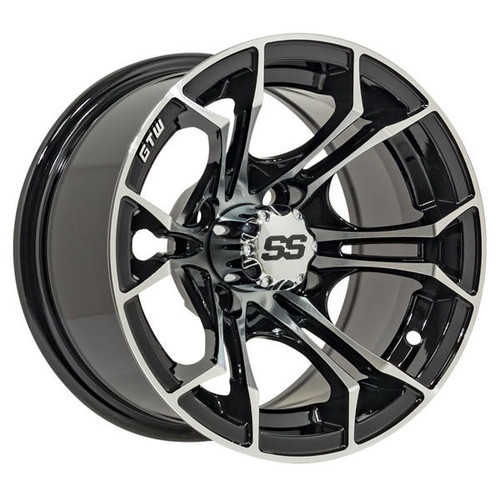  GTW 12" SPYDER Machined/Black Wheels with Choice of Street Tires (Set of 4) 