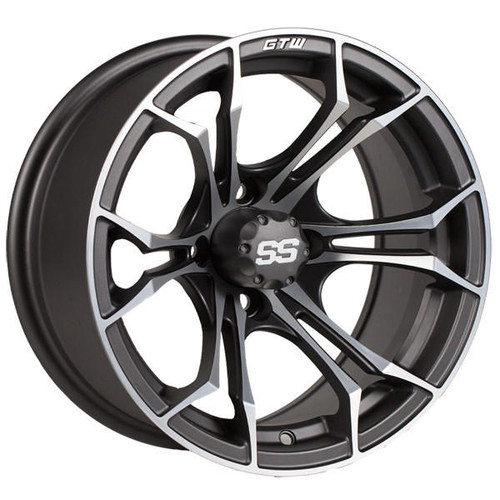  GTW 12" SPYDER Matte Gray/Machined Wheels with Choice of Off-Road Tires - (Set of 4) 