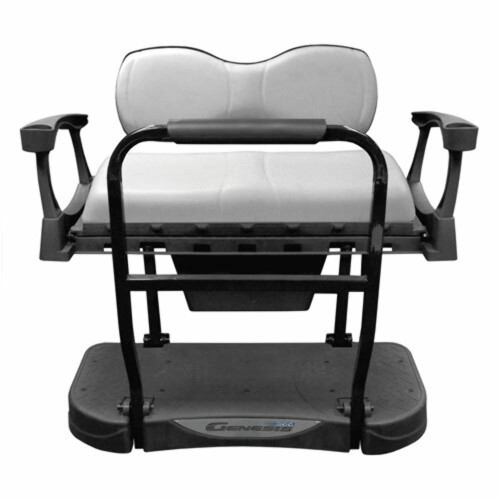 MadJax Genesis 250 Rear Flip Seat with White Deluxe Cushions - Fits Club Car Precedent (2004-Up)