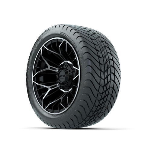 GTW 12" STELLAR Mch/Blk Wheel on 215/35-12 Mamba Street Tire (Set of 4) 