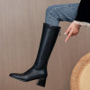 Aleta Black Leather Boots