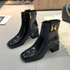 Eline Black Leather Boots