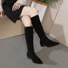 Najwa Black Leather Boots