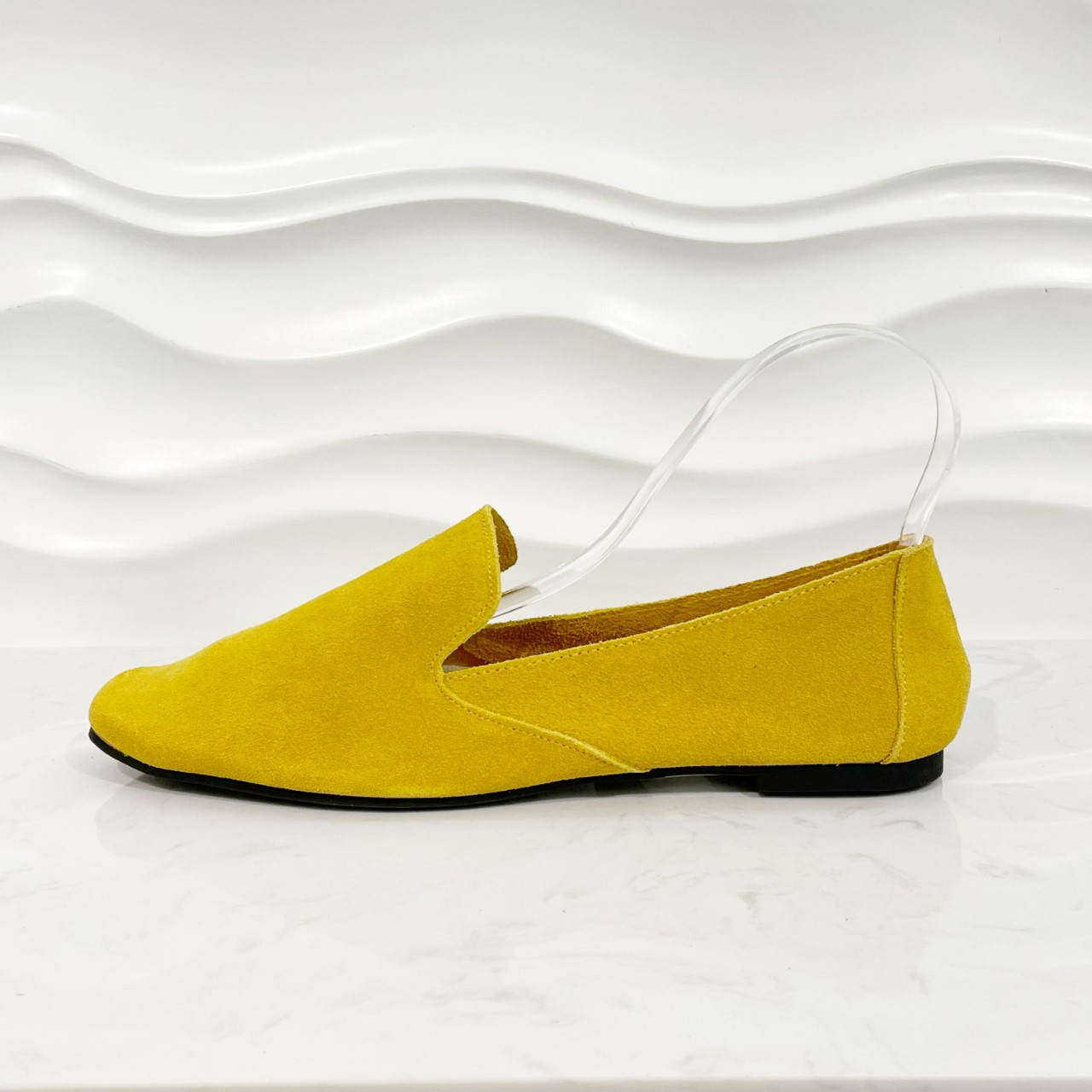 yellow loafers with spikes