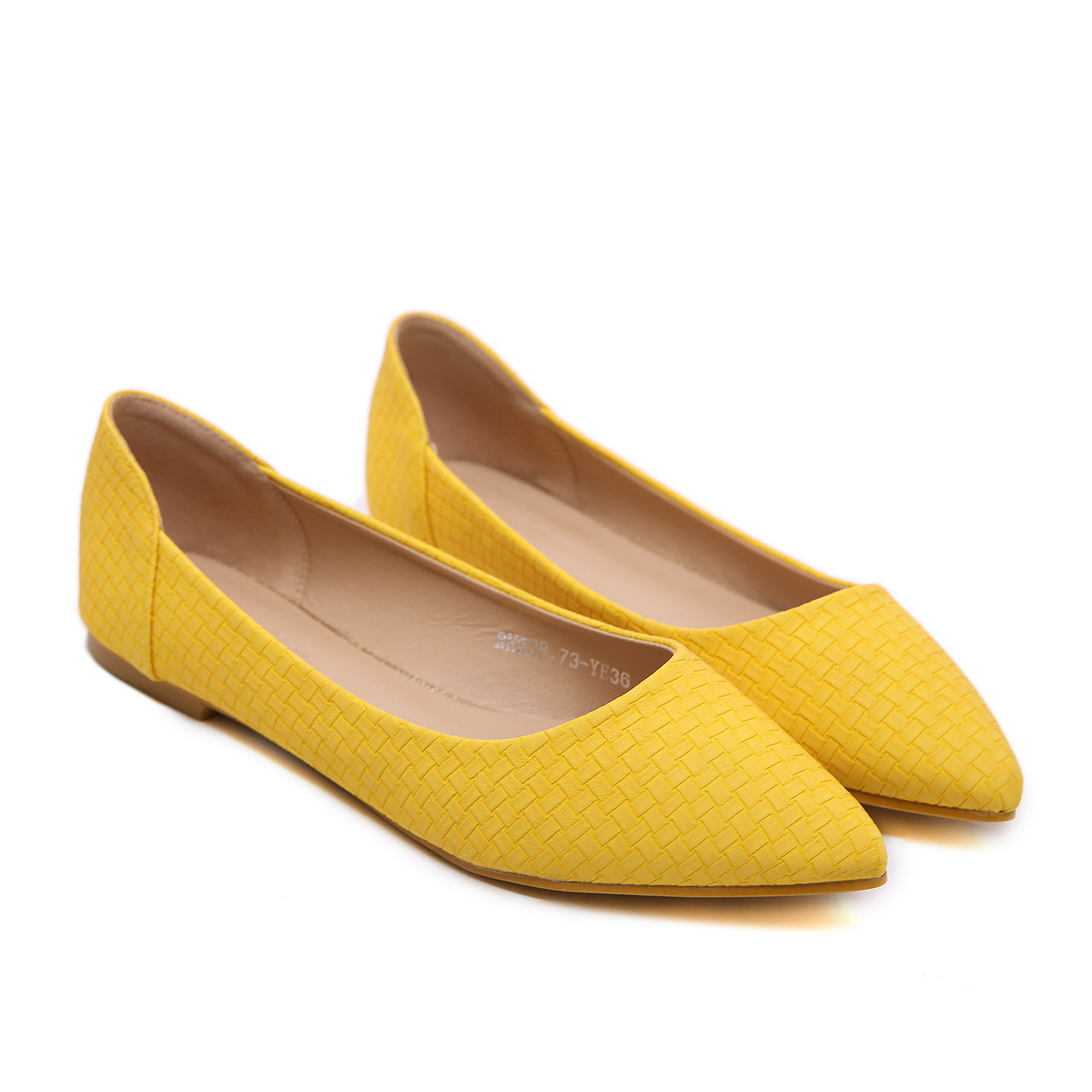 yellow flat pumps