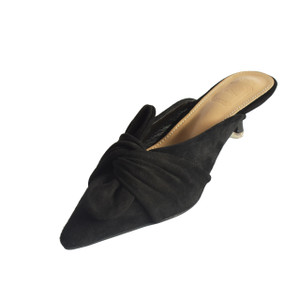 Elizabeth Black Mule Heels