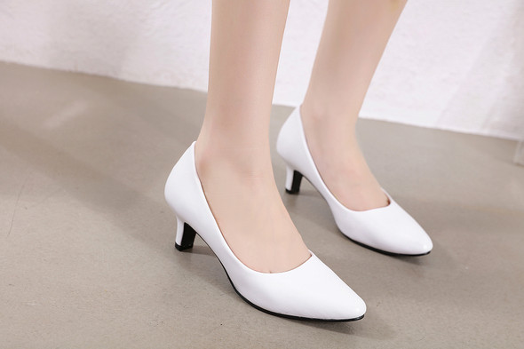 Hana White Heels