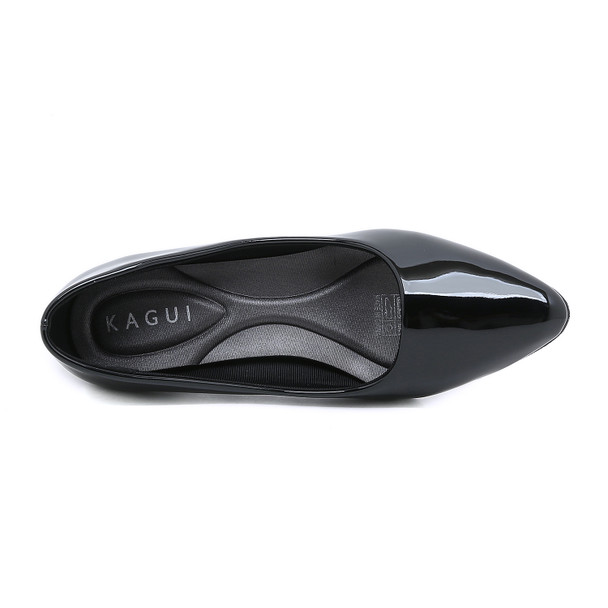 Hana Shiny Black Heels