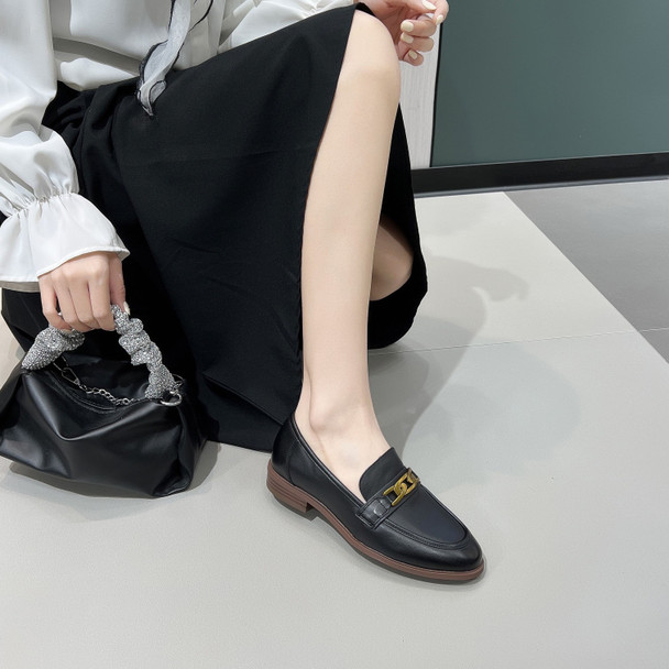 Starla Leather Black Loafers