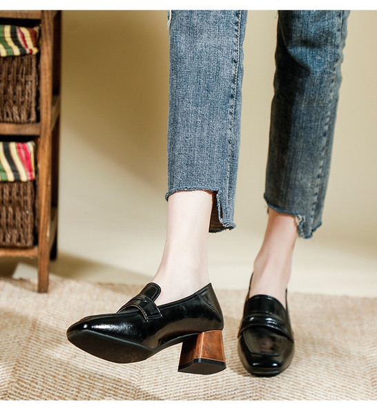 Sienna Leather Black Loafers