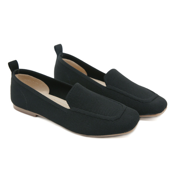 Nayla Black Knit Flats