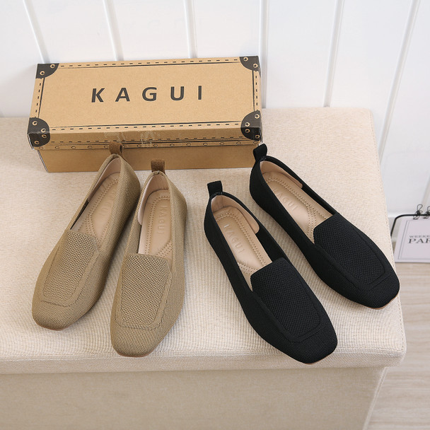 Nayla Khaki Knit Flats