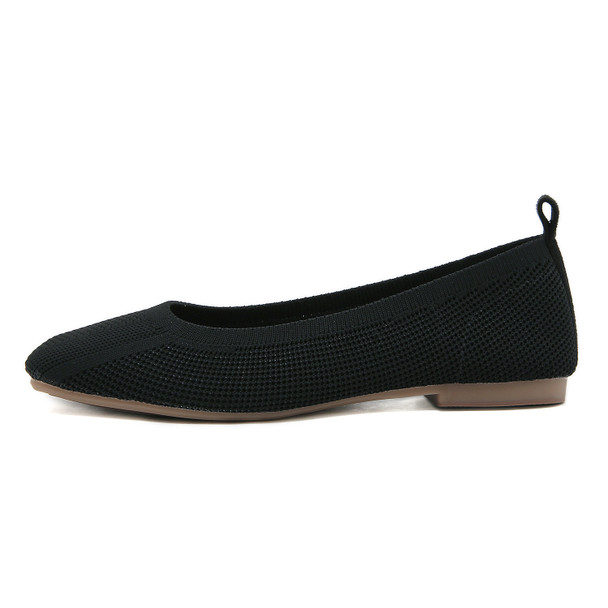 Lana Black Knit Flats