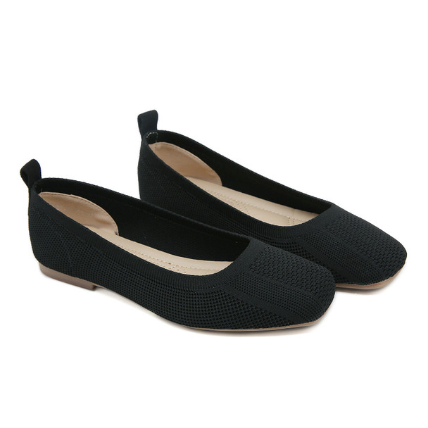 Lana Black Knit Flats