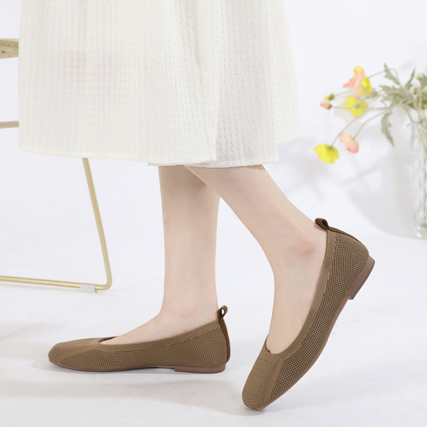 Lana Khaki Knit Flats