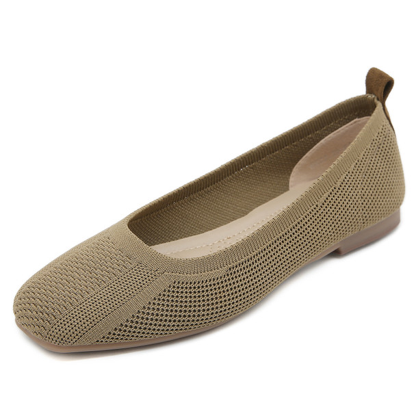 Lana Khaki Knit Flats