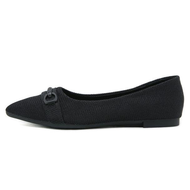 Marfa Black Knit Flats