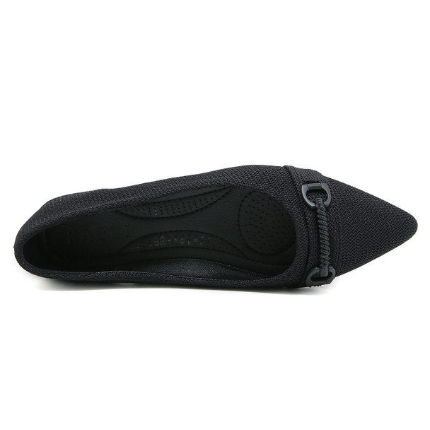 Marfa Black Knit Flats