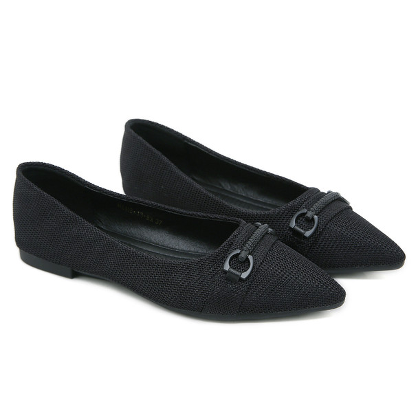 Marfa Black Knit Flats