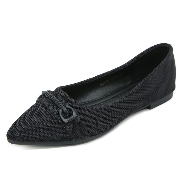 Marfa Black Knit Flats