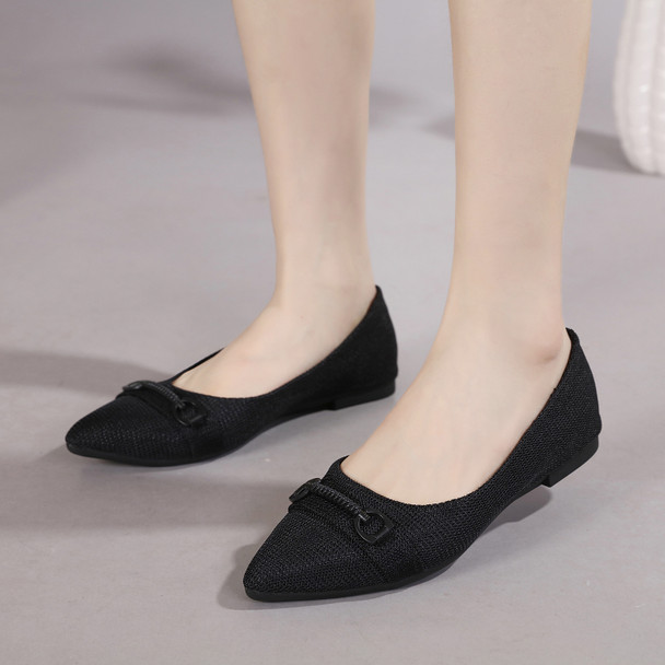 Marfa Black Knit Flats