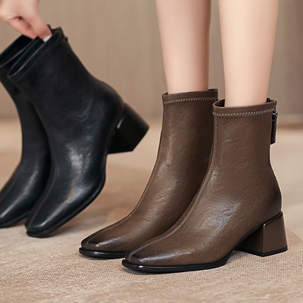 Dina Brown Leather Boots