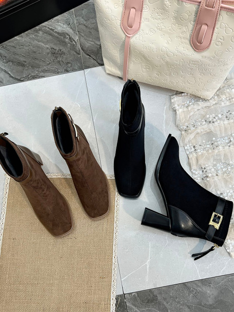 Safa Black Leather Boots