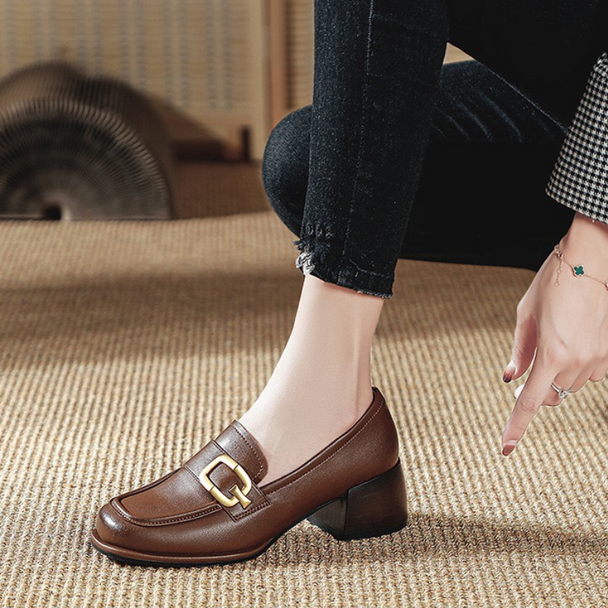 Zayna Brown Leather Loafer