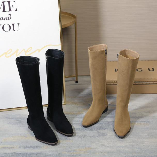 Najwa Black Leather Boots