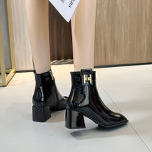 Eline Black Leather Boots