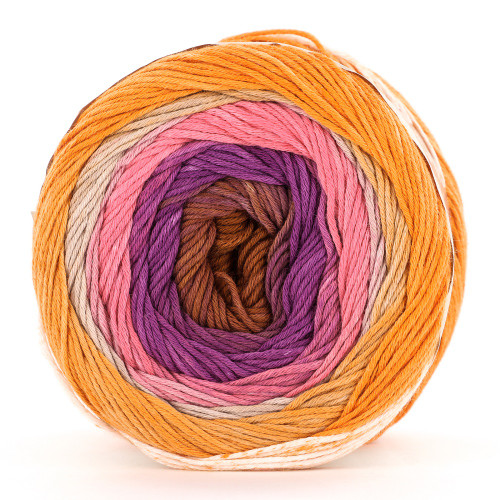 Sesia IRIDE is a gorgeous fingering weight 100% organic cotton available in glowing ombre shades. With a generous yardage per cake, you’ll be able to knit and crochet projects for the whole family.

    100% organic cotton
    weight - fingering
    gauge - 7 sts = 1" needle US 2.5-3 (3mm - 3.25mm)
    4.4 oz / 125 g
    492 yds / 449 m
    hand wash, lay flat to dry