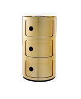 Kartell Componibili Storage Unit Metallic - 3 High Gold