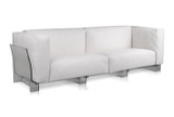 Kartell Pop Duo 3 Seater Sofa - White/Transparent