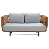 Cane-Line Nest 2 Seater Sofa - Natte Light Grey - Outdoor - Front View