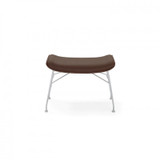 Kartell S/Wood Ottoman - Slatted Ash Leather Upholstery