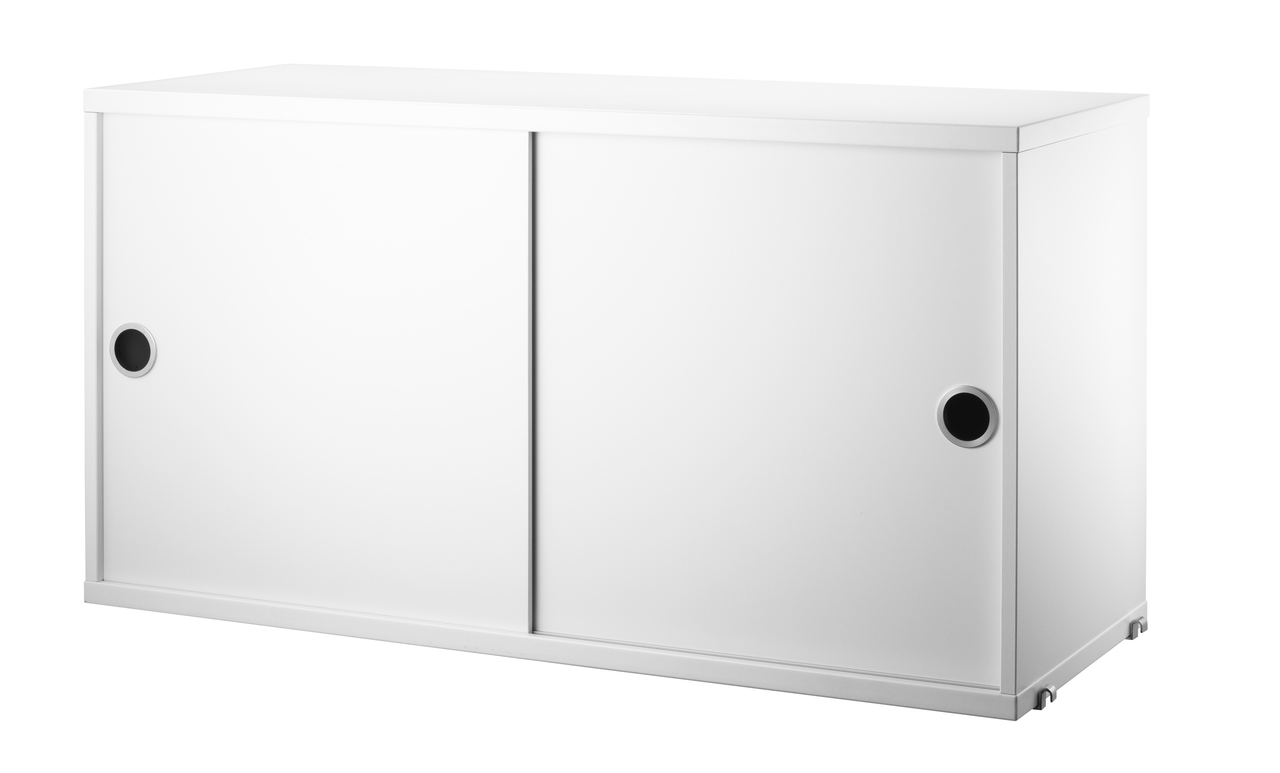 String System Sliding Door Cabinet - White