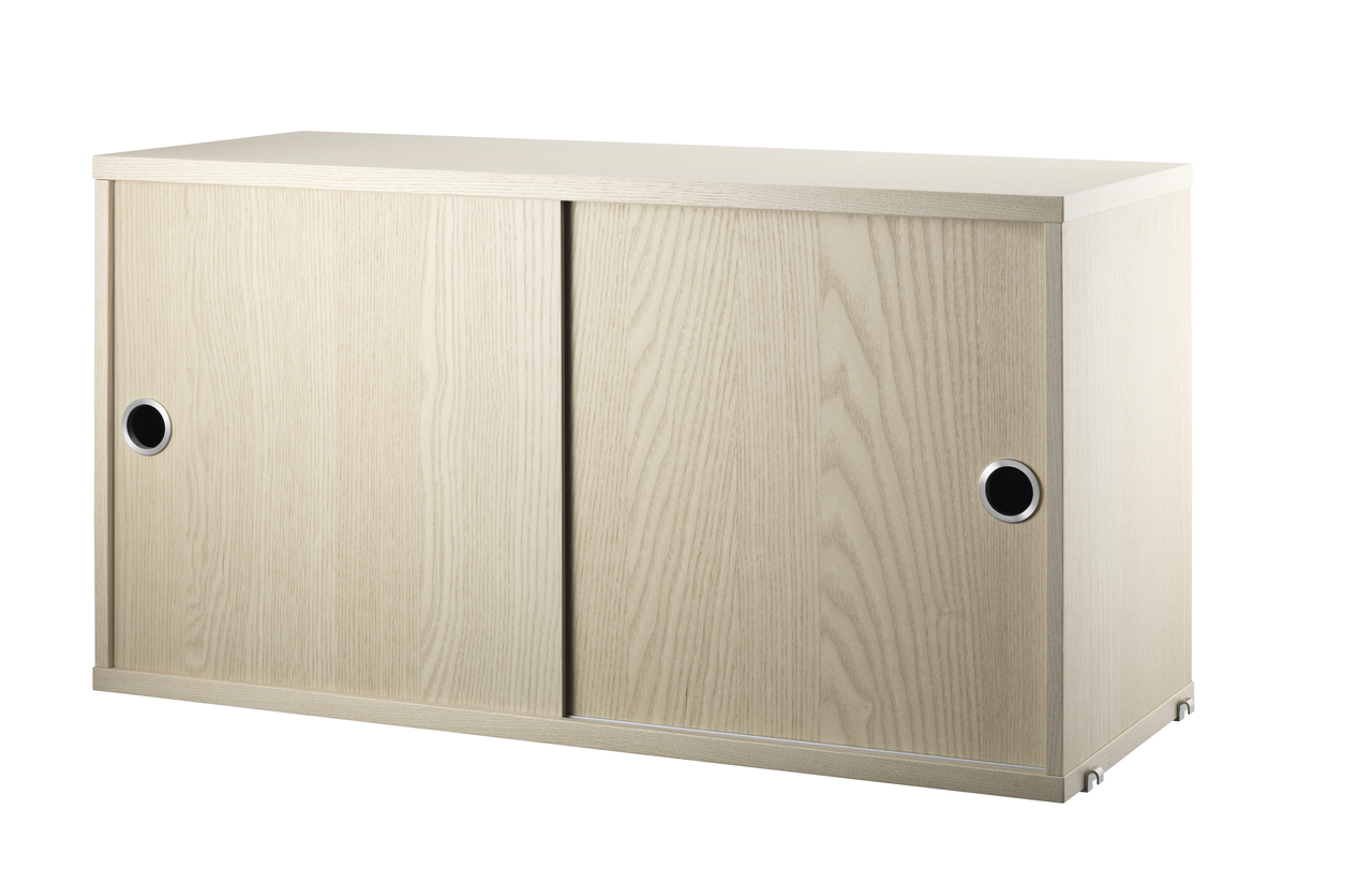 String System Sliding Door Cabinet - Ash