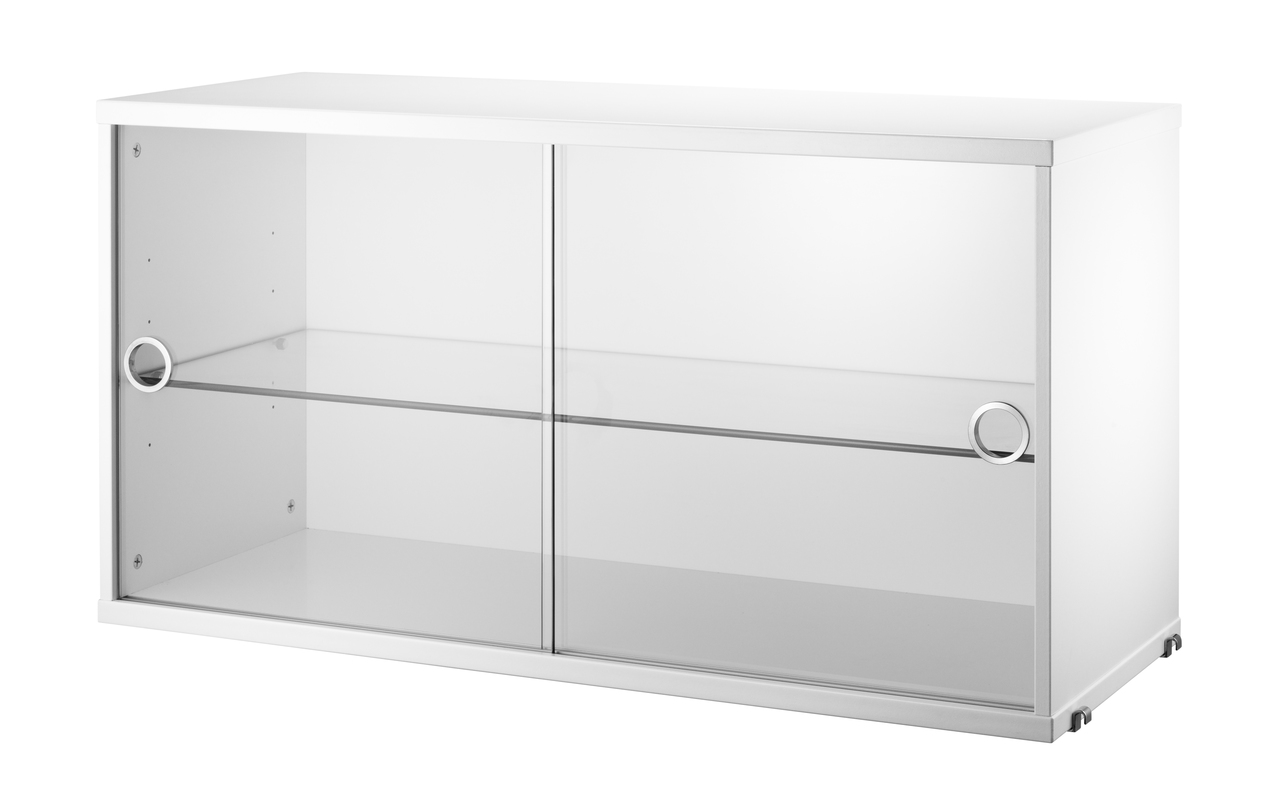 String System Glass Display Cabinet - White