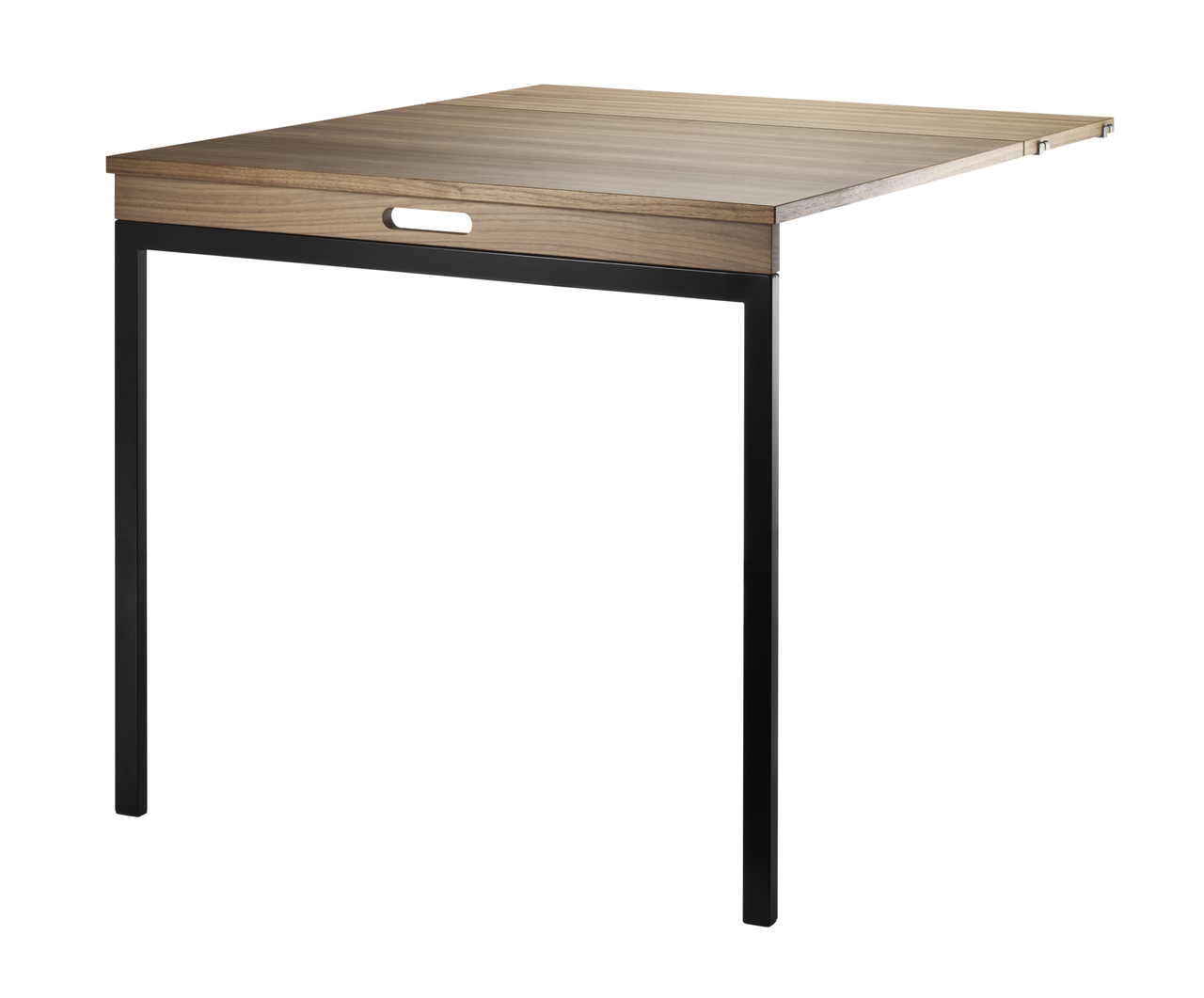 String System Folding Table - Walnut/Black - Opened
