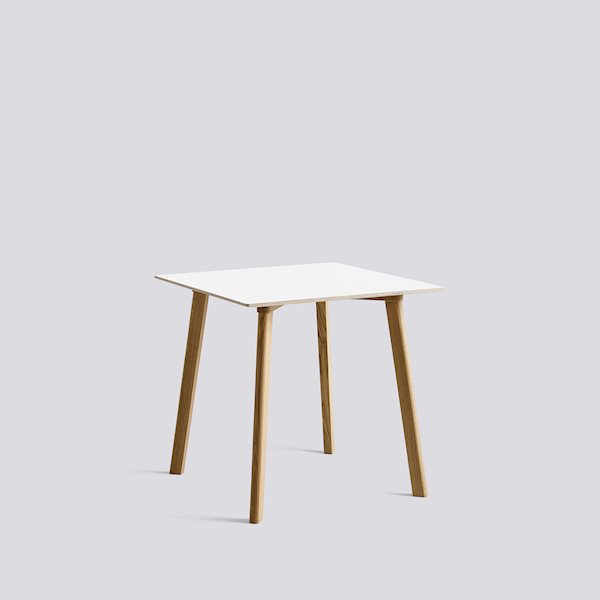 Pearl White Top - Oak Legs