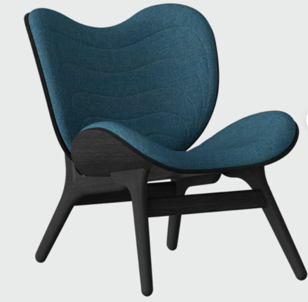Umage A Conversation Piece Armchair Petrol Blue and Black Oak