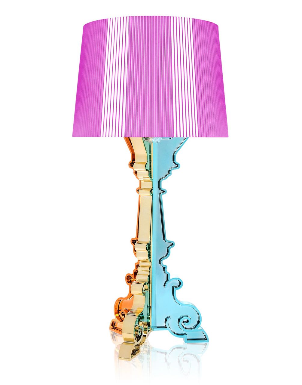 Kartell Bourgie Table Lamp - Multicoloured Fuchsia Angled View