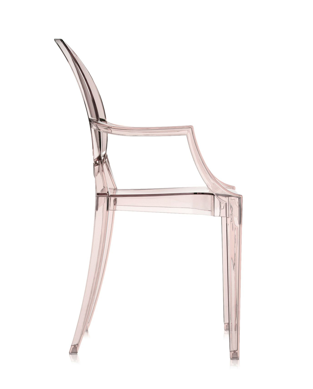 Kartell Louis Ghost Chair - Transparent Sunset Orange Side